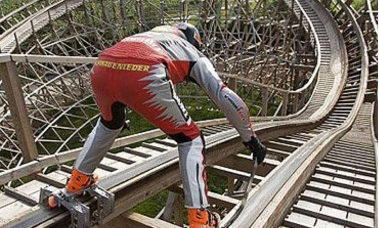 Having fun on the roller coaster